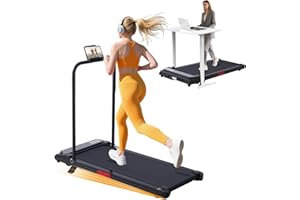 KASSADIN Electric Treadmills for Home with Incline, Walking Pad Treadmill with Handle Bar, 0.6-7.6MPH Portable Small Treadmills with Handles for Home Small Spaces, 3.0HP Walking Pad with Incline and 350LBS