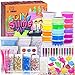 MOOHAM DIY Slime Kit Supplies - Clear Crystal Slime Making Kit for Girls, Floam Slime for Kids, Slime Foam Beads, Glitter , Fruit Slices and Fishbowl Beads Included