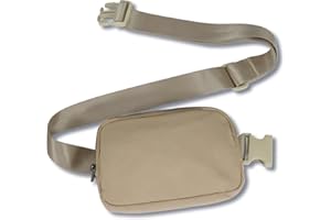 INTINI Fanny Pack for Women Men Belt Bag Crossbody Waist Pack Travel Running Hiking Workout Khaki Basic
