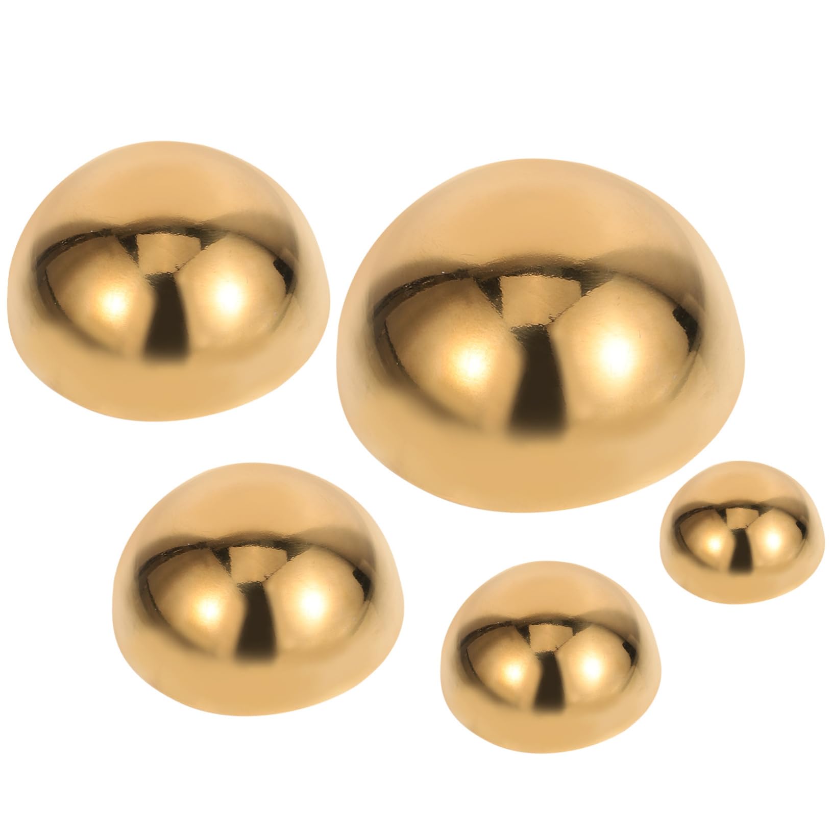 WOONEKY 5pcs Polished Stainless Steel Gazing Balls Decorative Reflective Garden Hemisphere Spheres for Unique Garden Decor Photography Props