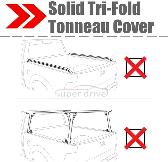 Amazon Com U Drive Auto Lock Tri Fold Hard Solid Tonneau Cover For 2014 2018 Toyota Tundra With 8ft 96in Bed Automotive