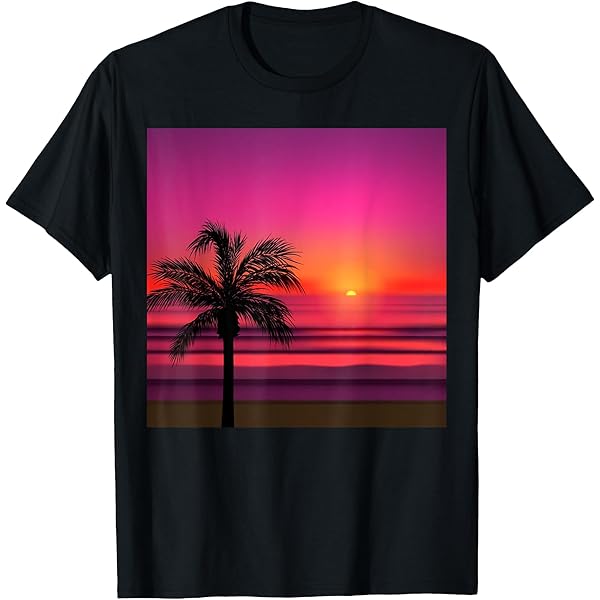 Amazon.com: Purple and Orange Sunset with a Silhouetted Palm