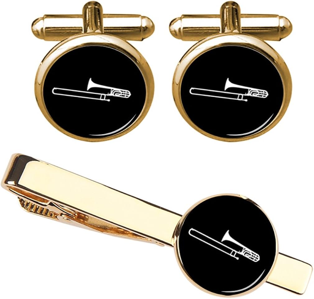 ZUNON Music Cufflinks Trombone Musical Instrument Cuff
