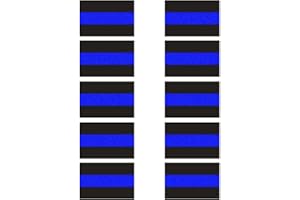 CREATRILL 10 Pack Reflective License Plate Stickers (1.5" x 1") Police Thin Blue Line Vinyl Decal Stickers Honoring Police Law Enforcement Vinyl Window Laptop Tape