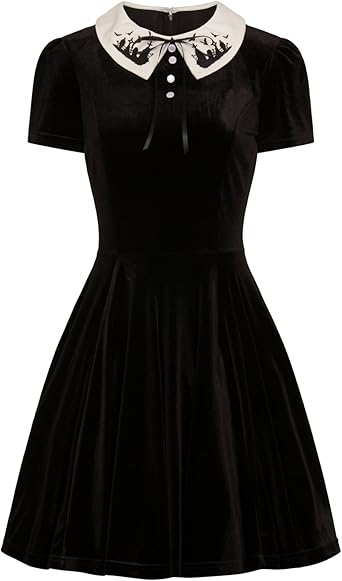 black velvet skater dress