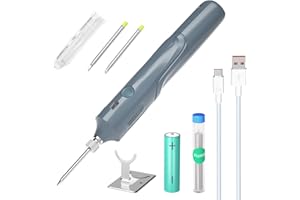 Cordless Soldering Iron Kit, 8W Rechargeable Soldering Gun with 2600mAh Battery, Quick Heating, Adjustable Temp 300-450°C, LE