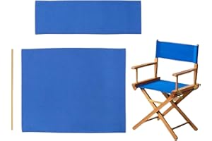 CANSYBIL Director Chair Replacement Canvas Fabric Seat Cover Foldable Director’s Chair Cover Kit Black | 21.2" L x 16.1" W x 0.39" H (D: Blue 21.25''L*16.14''W)