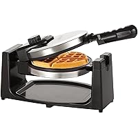 BELLA Classic Rotating Belgian Waffle Maker with Nonstick Plates, Removable Drip Tray, Adjustable Browning Control and Cool T