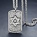 Aoiy Men's Stainless Steel Star of David Dog Tag Biker Extra Large Heavy Pendant Necklace, 24