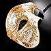 Mens Phantom of the Opera Masquerade Mask - Gold Lining