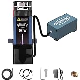 80W Laser Module with Air Assit, Laser Engraving Cutting Module for Laser Cutter &amp; Laser Engraver Machine,10W Output Power,Built in FAC,Double Ultra-Fine Compressed Spot CNC Carving DIY Laser Master