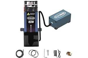 AENBUSLM 80W Laser Module with Air Assist, 10W Output Power, Fixed-Focus, Built in FAC，Double Ultra-Fine Compressed Spot CNC Carving DIY Laser Masterfor Laser Cutter & Laser Engraver Machine 12V