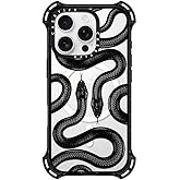 CASETiFY Bounce Case for iPhone 16 Pro [Shockproof / 21.3 ft. 6X Military Grade Drop Protection/Compatible with Magsafe] - Black Kingsnake - Clear Black