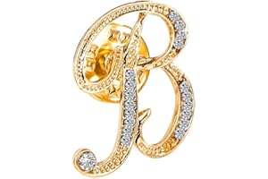 ETHOON Initial Letter Brooch Pin Small Lapel Pin Tie Tack Name Personalized Gifts for Women Men Gold A-Z
