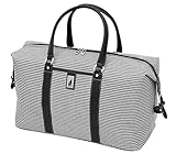 London Fog Cambridge 22 Inch Weekender, Black/White