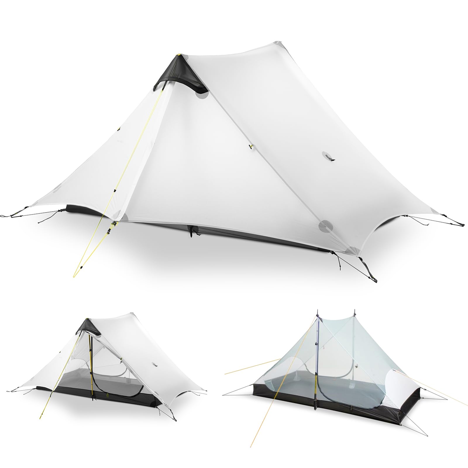 Photo 1 of LANSHAN Ultralight Tent 3-Season Waterproof Backpacking Tent for 2 Person Camping, Climbing, Hiking, Travelling, Mountaineering, 2-Person, White