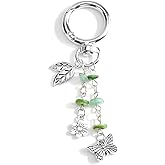 MUCOOS Butterfly Keychain Bohemian Floral Charm for Women Gift Idea Elegant Accessory Boho Keychains with Leaf Charm