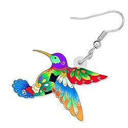 Bonsny Acrylic Drop Dangle Hummingbird Bird
