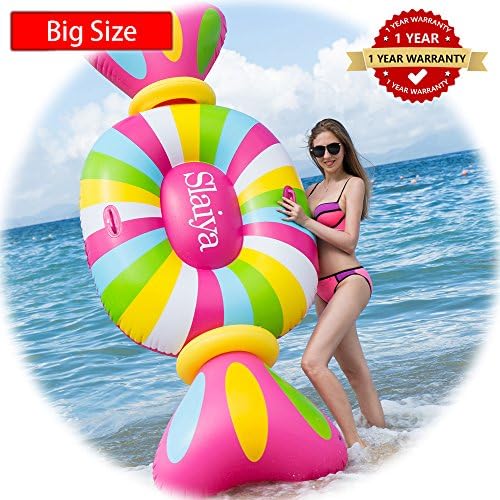 Inflatable Pool Float Pool Rafts Inflatable Lounger Swimming Toy with Rapid Valves Candy Decorations for Adults Kids