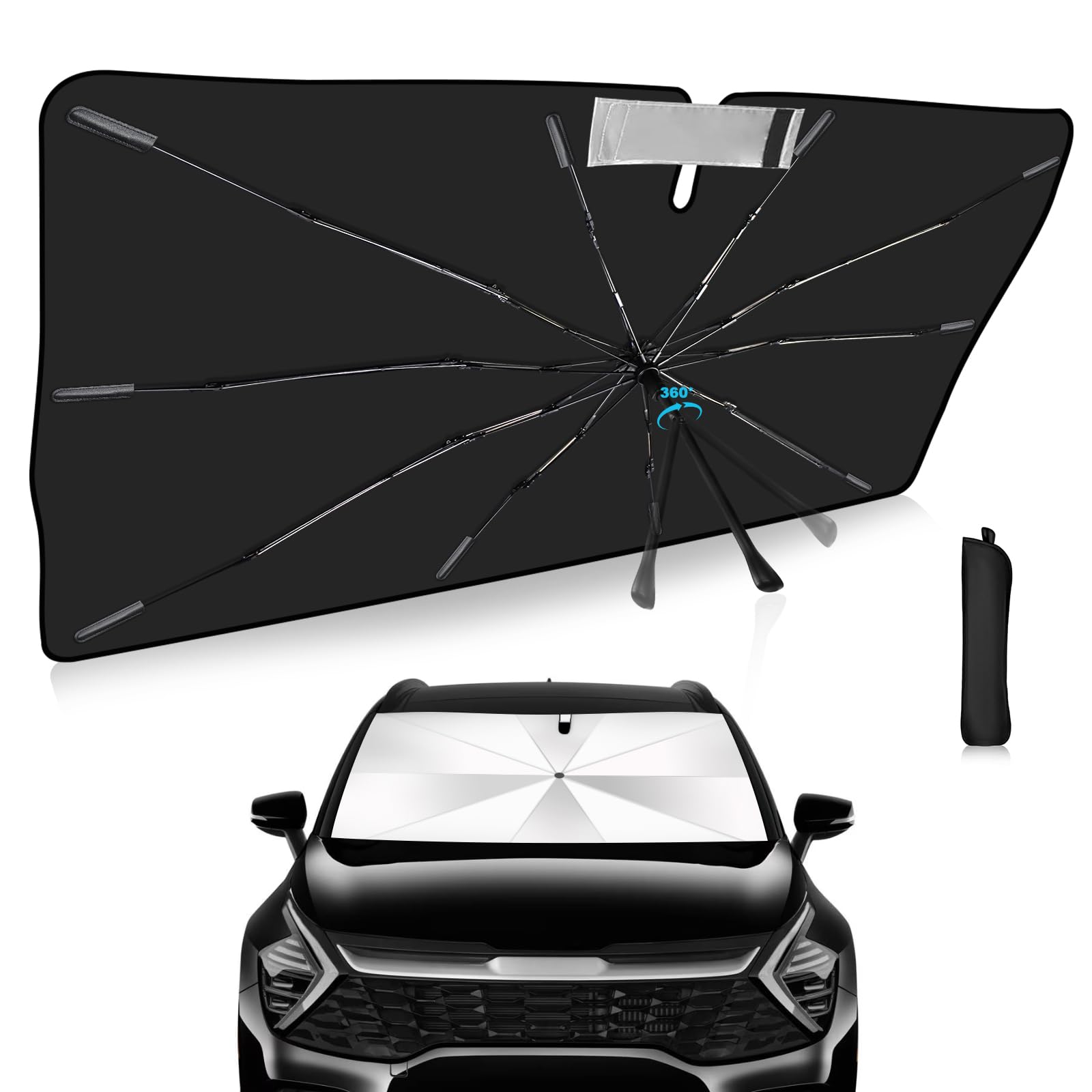 Photo 1 of 2025 Upgrade Windshield Sun Shade Umbrella Custom Fit for Kia Sportage 2023-2025 Foldable UV Protection Car Cover, Emergency Rain Shield & Dashboard Protector - Durable Auto Accessory