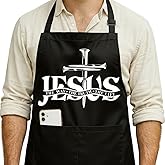 Niyorayna Funny Black Grill Apron with Pockets for Man,Dad,Husband,Father in Law,Chef Daddy Grilling Apron BBQ Cooking Gifts