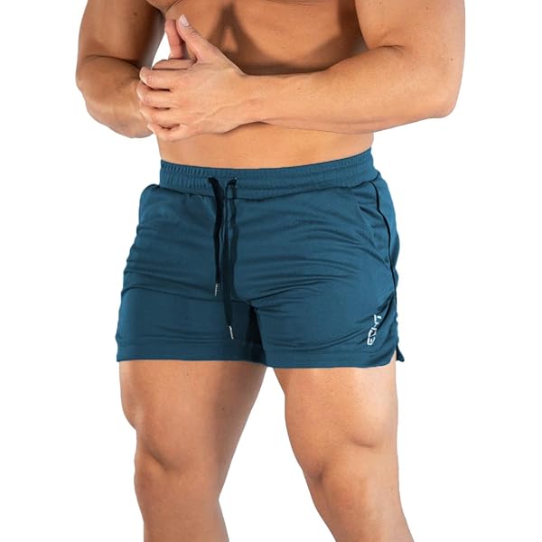 Men's Gym Workout Shorts – Fitted Running Training Joggers With Pockets, Ink-Blue, Sizes M-4XL - View #6
