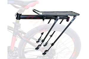 COMINGFIT 2026 Upgraded Bicycle Cargo Rack, 180lbs Heavy Duty Bike Rear Rack, 4-Leg Double Strength, 2.0mm Thickened Universa