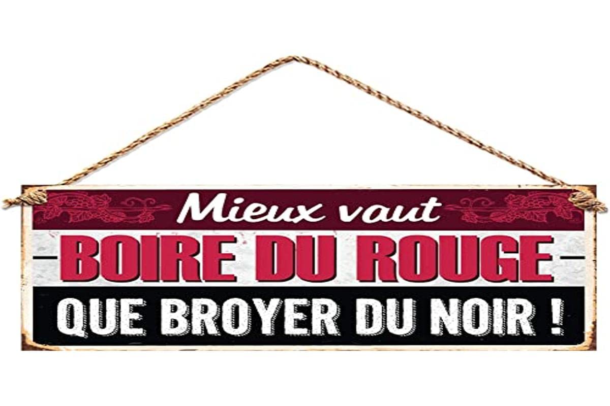 Deco Metal Plate 13 x 30 cm Better Drink Red Than Grind Black