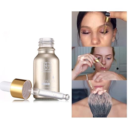 Beauty Glazed 24K GOLD INFUSED BEAUTY OIL Primer Foundation reich an Vitamin A & E Feuchtigkeitsspendende Anti-Aging Akne Tre