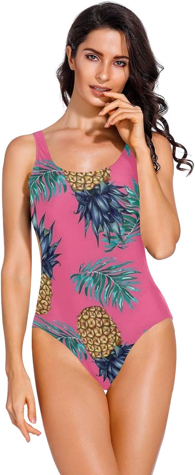 womens pineapple one piece swimsuit