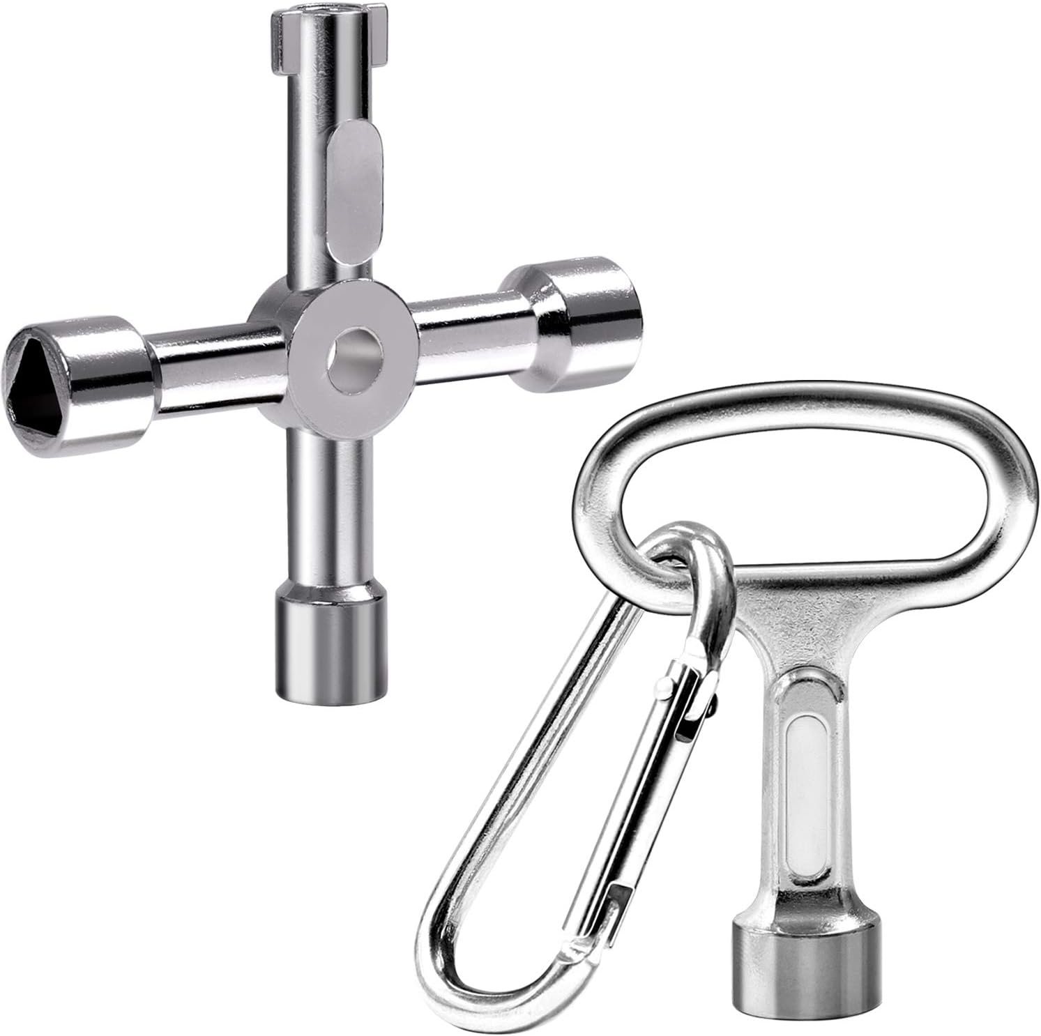 URATOT Radiator Key Silver 4Way MultiFunctional Meter Box Key with