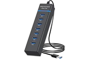 USB Hub 3.0, VIENON 7-Port USB Data Hub Splitter for Laptop, PC, MacBook, Mac Pro, Mac Mini, iMac, Surface Pro and More USB Devices-4FT