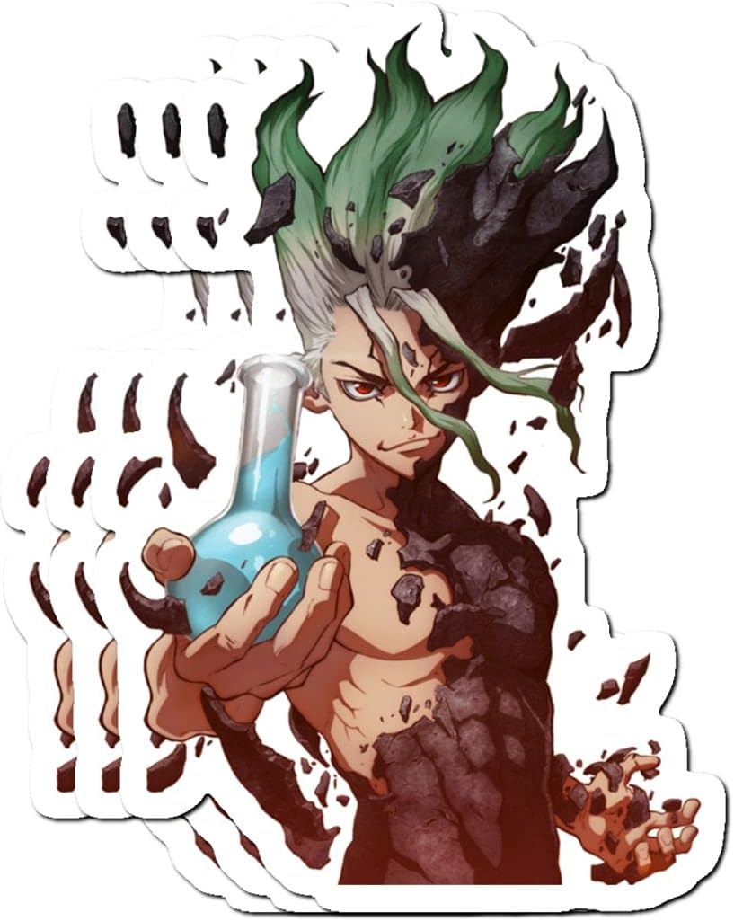 Amazon Com Sticker Pack 3 Vinyl Stickers For Adults Senku Journaling Ishigami Bike Laptop Dr Kids Stone Teens For Water Bottle Bumper Car Luggage Guitar Skateboard 3pcs Pack Home Kitchen