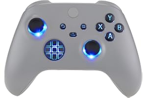 eXtremeRate Multi-Colors Luminated D-pad Thumbsticks Start Back Sync ABXY Buttons for Xbox Series X/S Controller, Black Classical Symbols Buttons DTF V2 LED Kit for Xbox Core Controller Model 1914