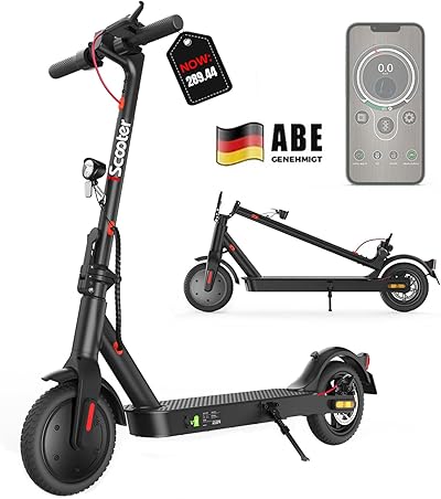 iScooter E Scooter mit Straßenzulassung, ABE Elektroroller Belastung bis 120kg, 30 km Reichweite, LED, 20km/h, 350W Motor, 8,5 Zoll Wabenreifen,Duales Bremssystem E Roller für Erwachsene