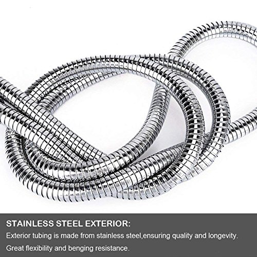 Samodra Shower Hose, 60 Inches Stainless Steel Handheld Shower Hose Replacement Extension 360 Degree Swivel with Solid Brass Connector