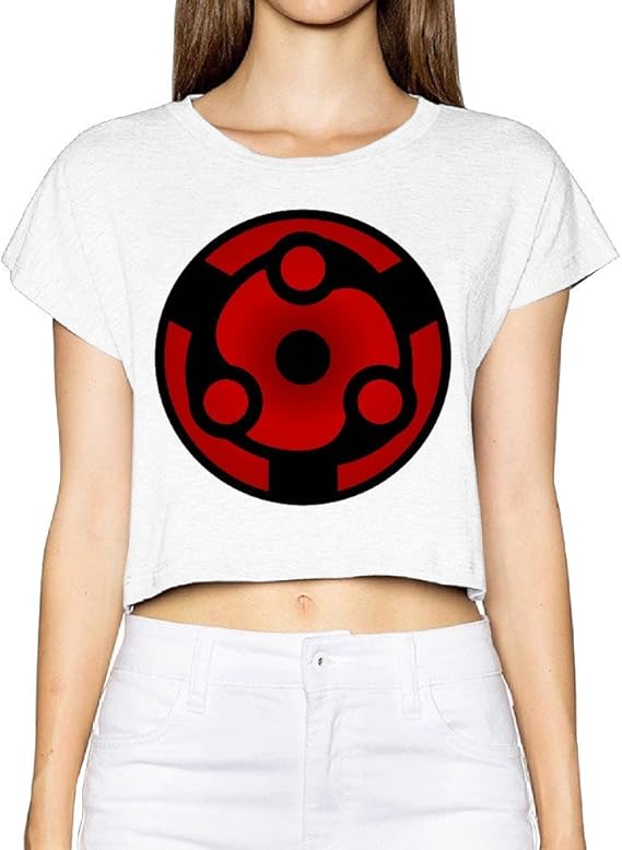 Amazon Co Jp Abobo マダラの 永遠の 万華鏡写輪眼 レディース 天竺綿１００ へそを露出する へそを露出する へそを露出する天竺綿１００ セクシー カジュアル ファッション ユニークプリント ハイエンドカスタム 半袖ｔシャツ 夏 Whiteサイズx Large 服