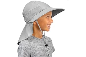 GearTOP Kids Sun Hat with Neck Flap Sun Hat for Kids, Kids Sun Hats Boys & Girls, Kids Beach Hats Toddler Sun Hat 5-13 UPF50+