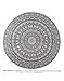 RAJRANG Black and White Round Tapestry - Cute Hippie Mandala Tapiz Cotton Bedding Bohemian Boho Bedspread Wandteppich Round 72 inches