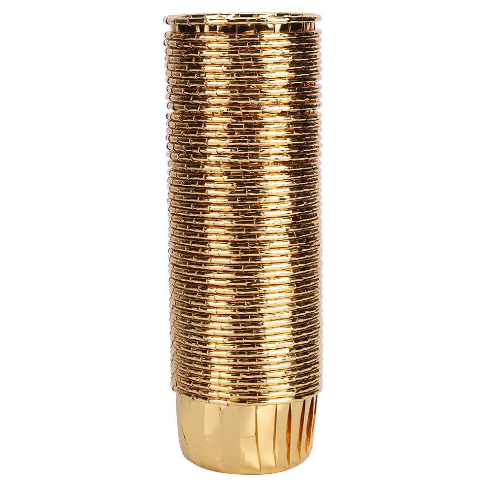 50PCS Paper Baking Cup Double-Sided Curled Paper Cup Heat Resistant Cupcake Liners for Cake Balls Muffins Cupcakes(Gold)