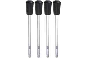 HARFINGTON 4pcs Clamping Handles M10 Thread 200mm (8") Length Chrome Plated Revolving Crank Handle Grip Handwheel Screw Stem 