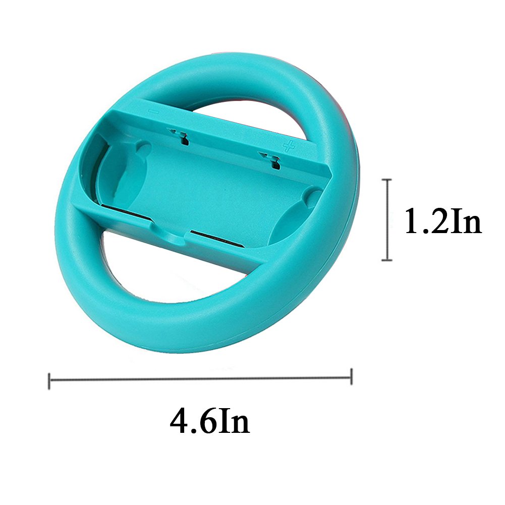 Steering Wheel for Nintendo Switch Joy-Con Handle, Y&R Direct, Red and Blue, 2 Pack