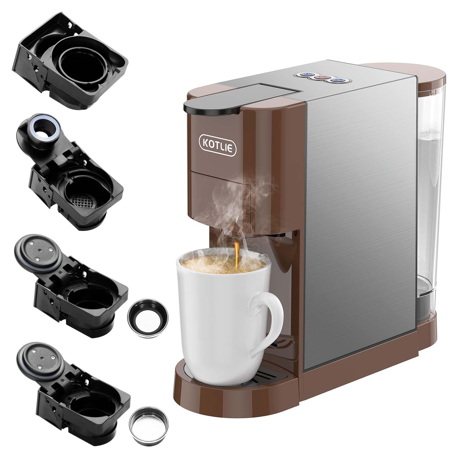 KOTLIE Multifunctional 4in1 Espresso Machine, 19Bar