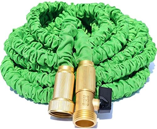 Riemex 100 Feet Garden Hose / Expandable Hose with Brass Connectors and Sprayer for Arbor Day (100 FT, Green)
