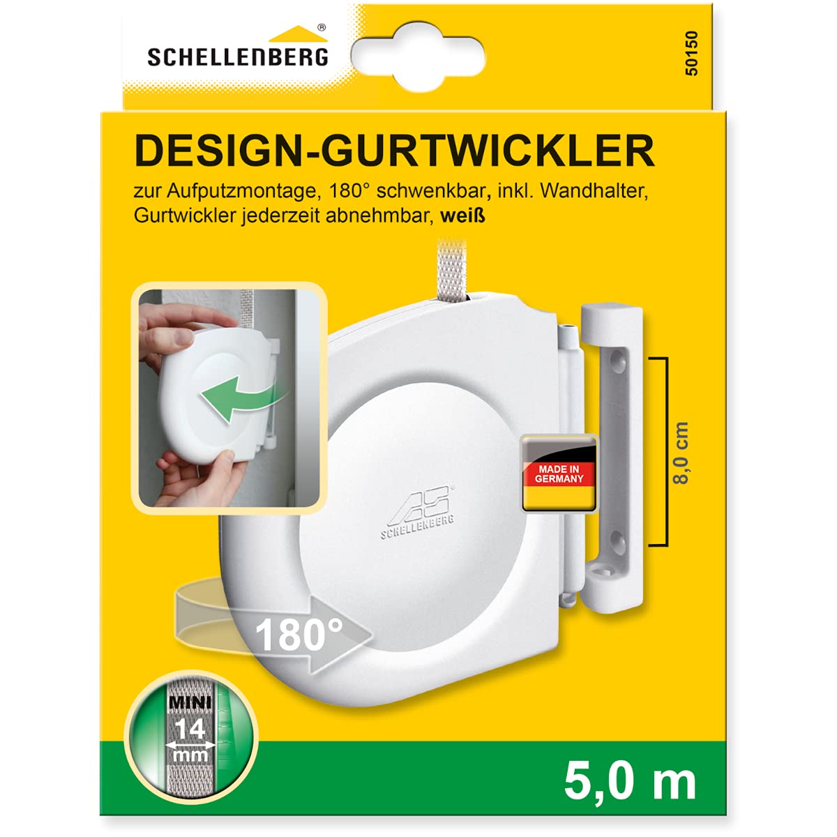 Schellenberg mini Winder, Screw, White, 50156