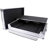 DEEJAY LED Fly Drive Case To Hold One Pioneer XDJ-RX All In One System with Laptop Shelf In White - TBHXDJRXLTWHITE