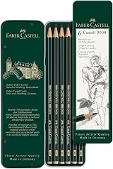 Faber-Castell Castell 9000 Art Set Pencil Green Pack of 6 HB to 8B
