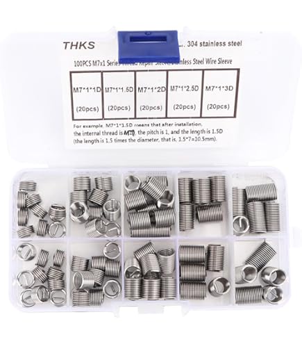 Kit Inserciones Rosca Acero Inoxidable - 145 Unidades 9 Tamaños | M2 A M12 Reparaciones