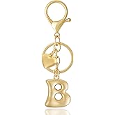 ANHBKAR Heart Bubble Letter Keychain for Women, Girls - Cute Keychain with Initial - Alphabet Keychain for Bag Charm, Handbag