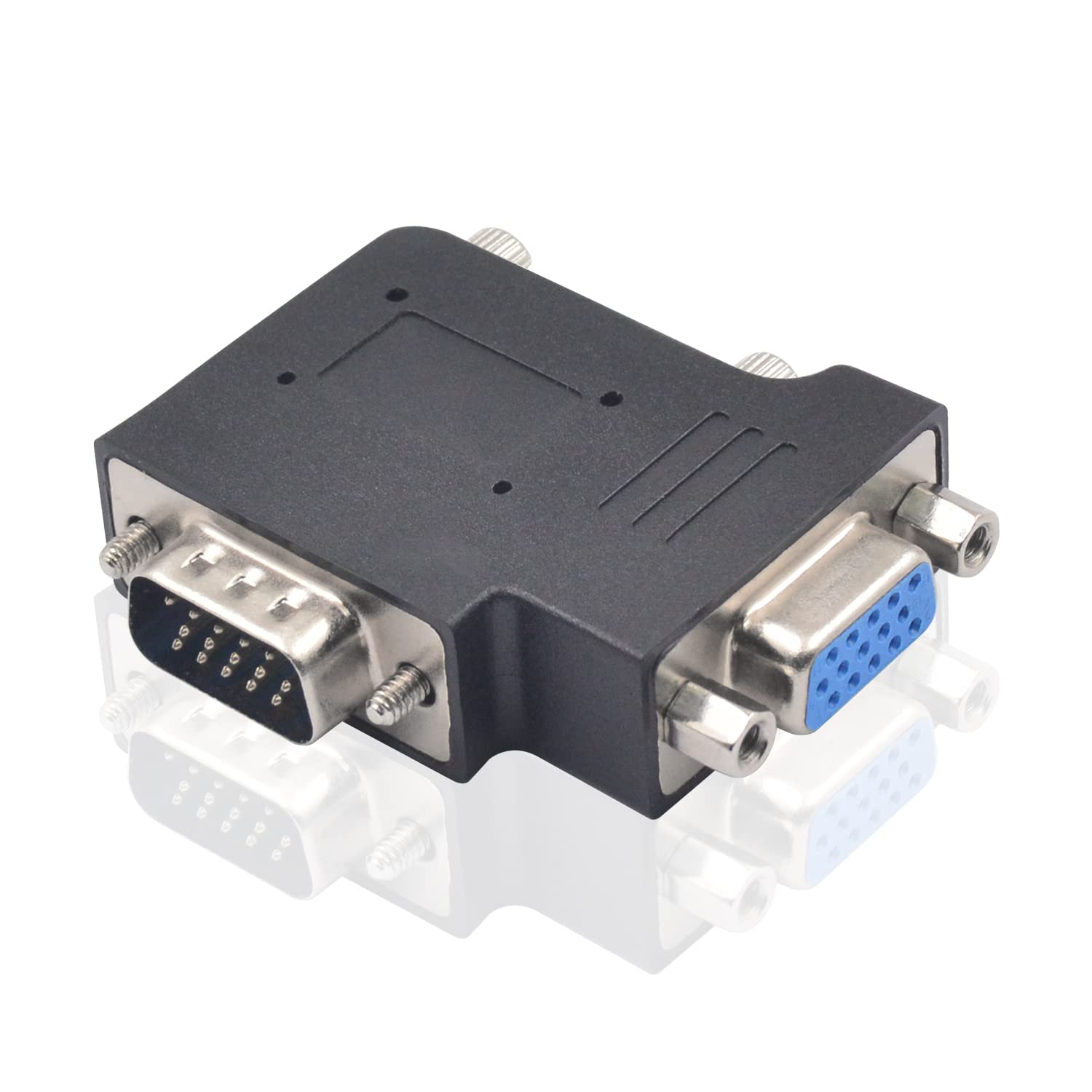 Duttek VGA Adapter,90 Degree Right Angle VGA Male to Female, 15 Pin VGA Adapter Connector for Monitors,Projectors,TV Connector